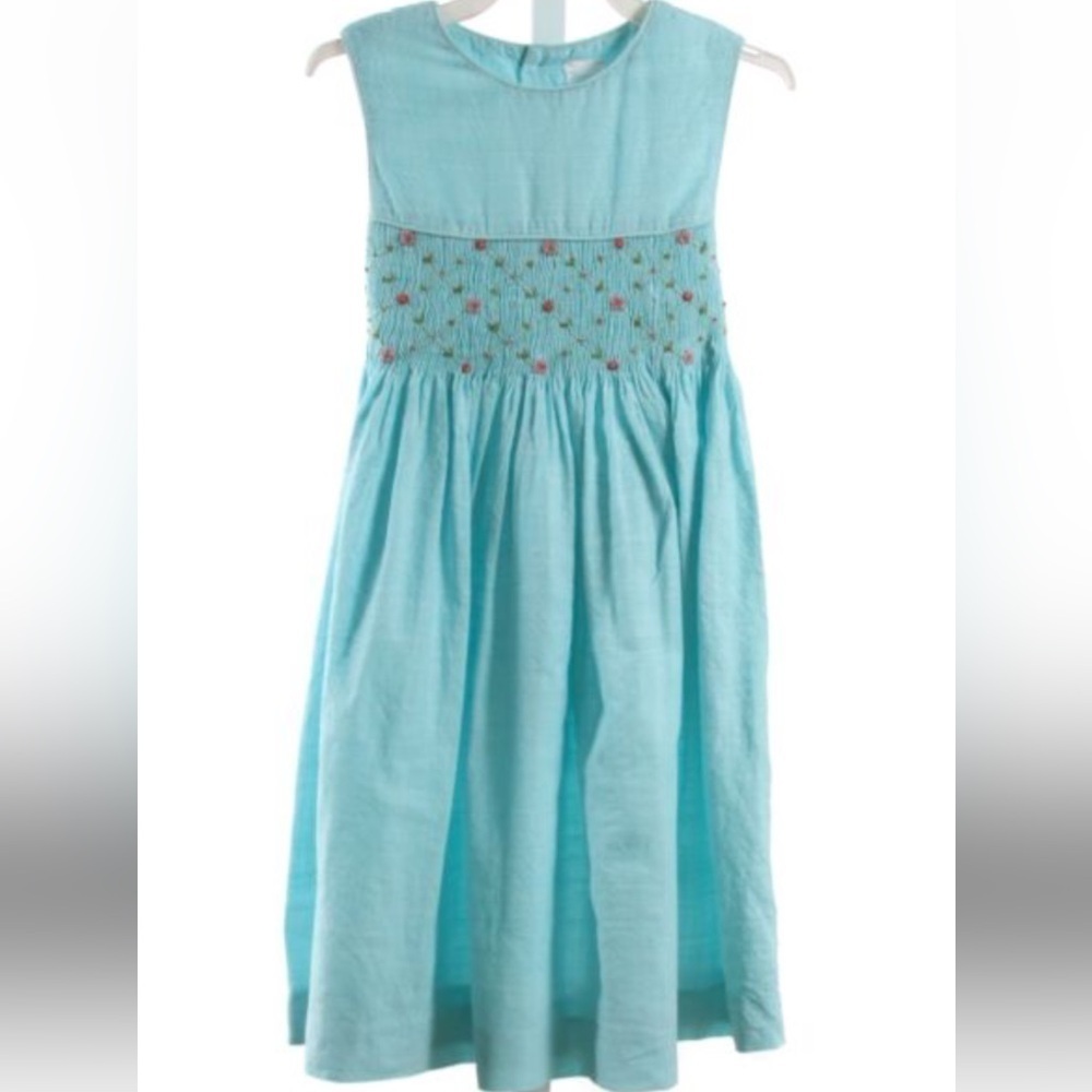 Edgehill Collection Sz 18 M smocked embroidered sleeveless spring‎ summer dress